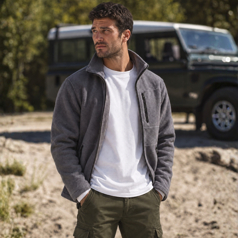 Ανδρική Ζακέτα Fleece Χωρίς Κουκούλα