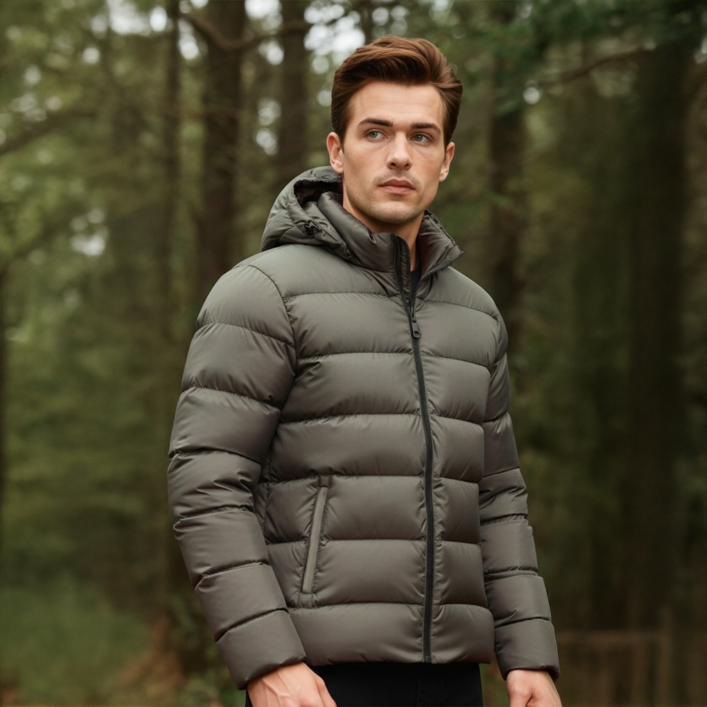 Ανδρικό Μπουφάν Puffer με Κουκούλα