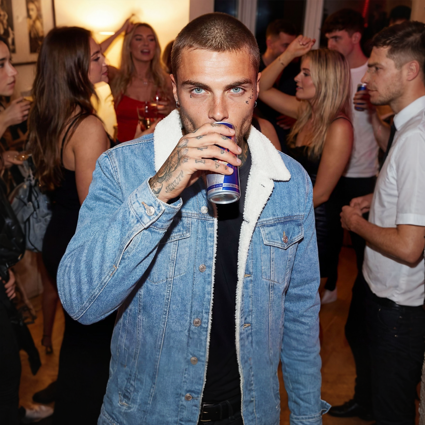 Ανδρικό Μπουφάν Jean με Επένδυση Γούνας