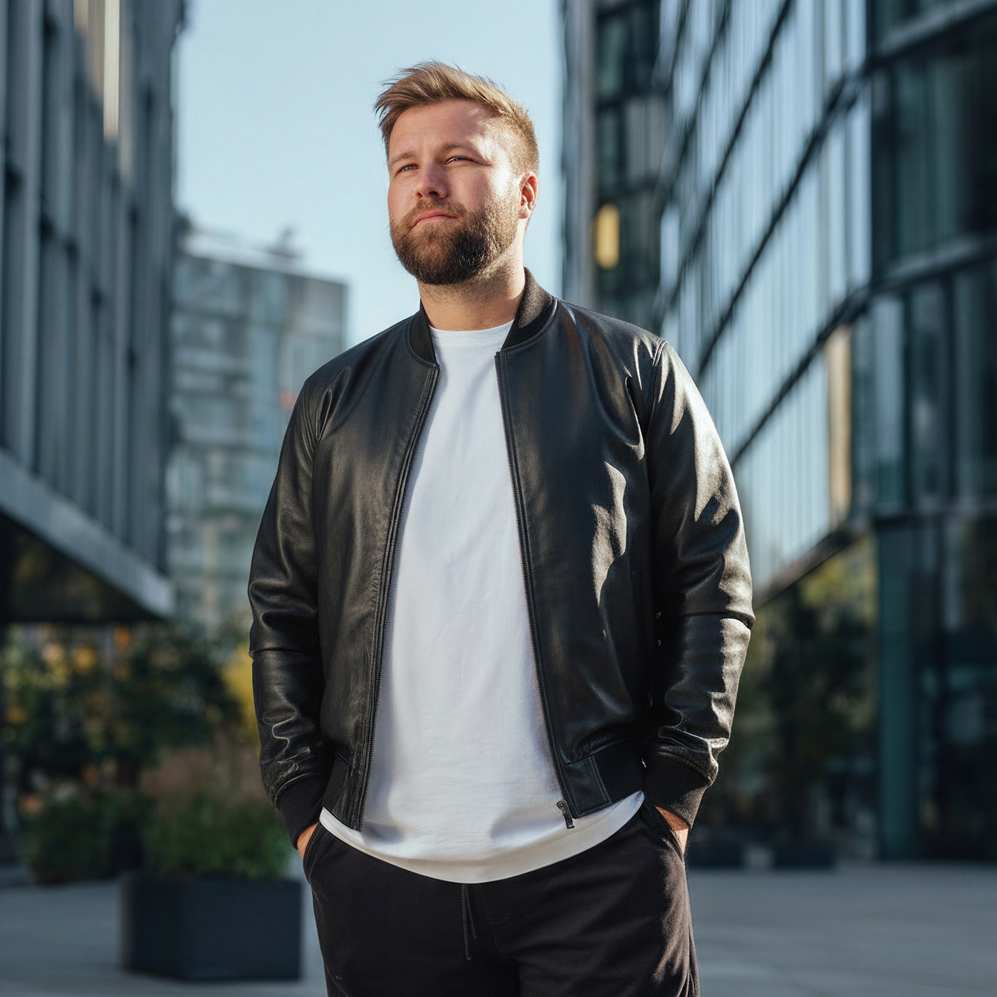 Big Size Ανδρικό Μπουφάν από Δερματίνη