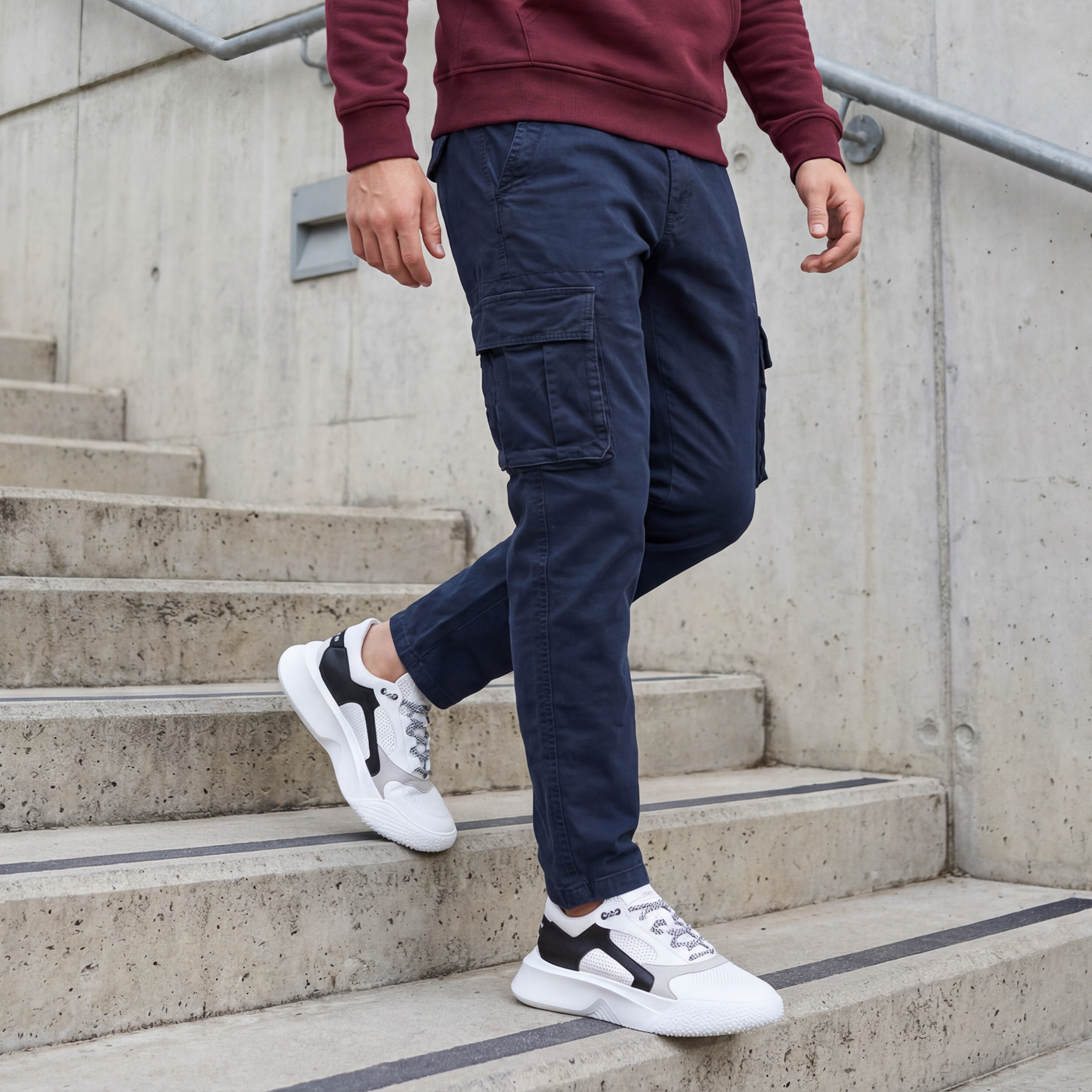 Ανδρικό Παντελόνι Cargo Ελαστικό με Regular Εφαρμογή