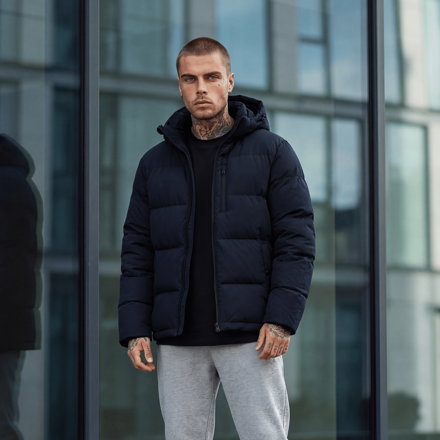 Ανδρικό Μπουφάν Puffer με Κουκούλα