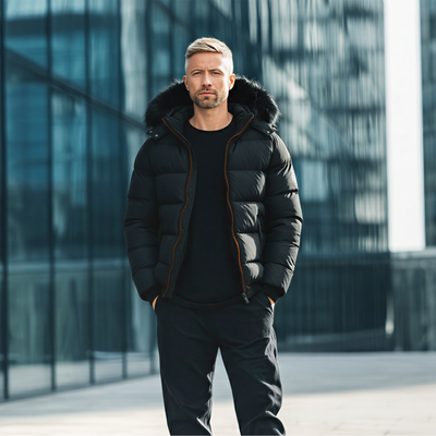 Ανδρικό Μπουφάν Puffer με Κουκούλα