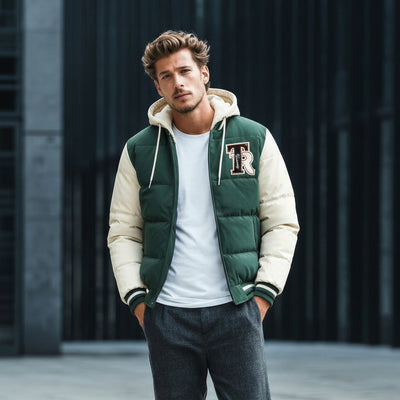 Ανδρικό Μπουφάν Κολλεγιακό με Κουκούλα