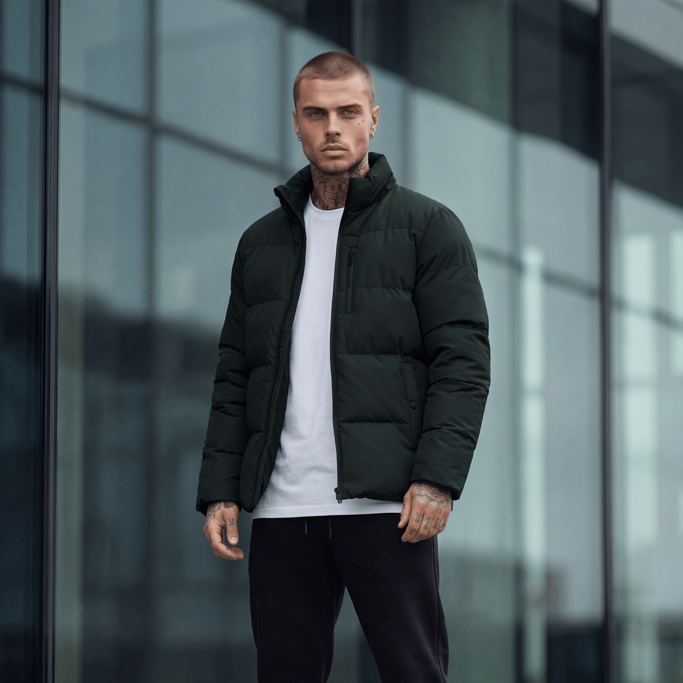 Ανδρικό Μπουφάν Puffer με Κουκούλα