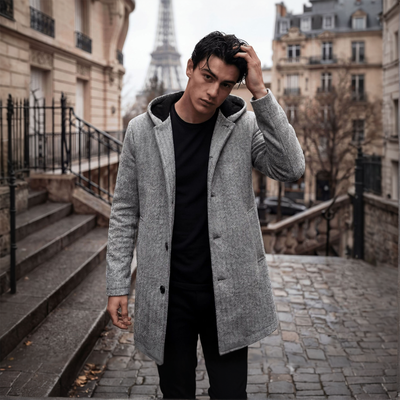 Ανδρικό Ημίπαλτο με Κουκούλα