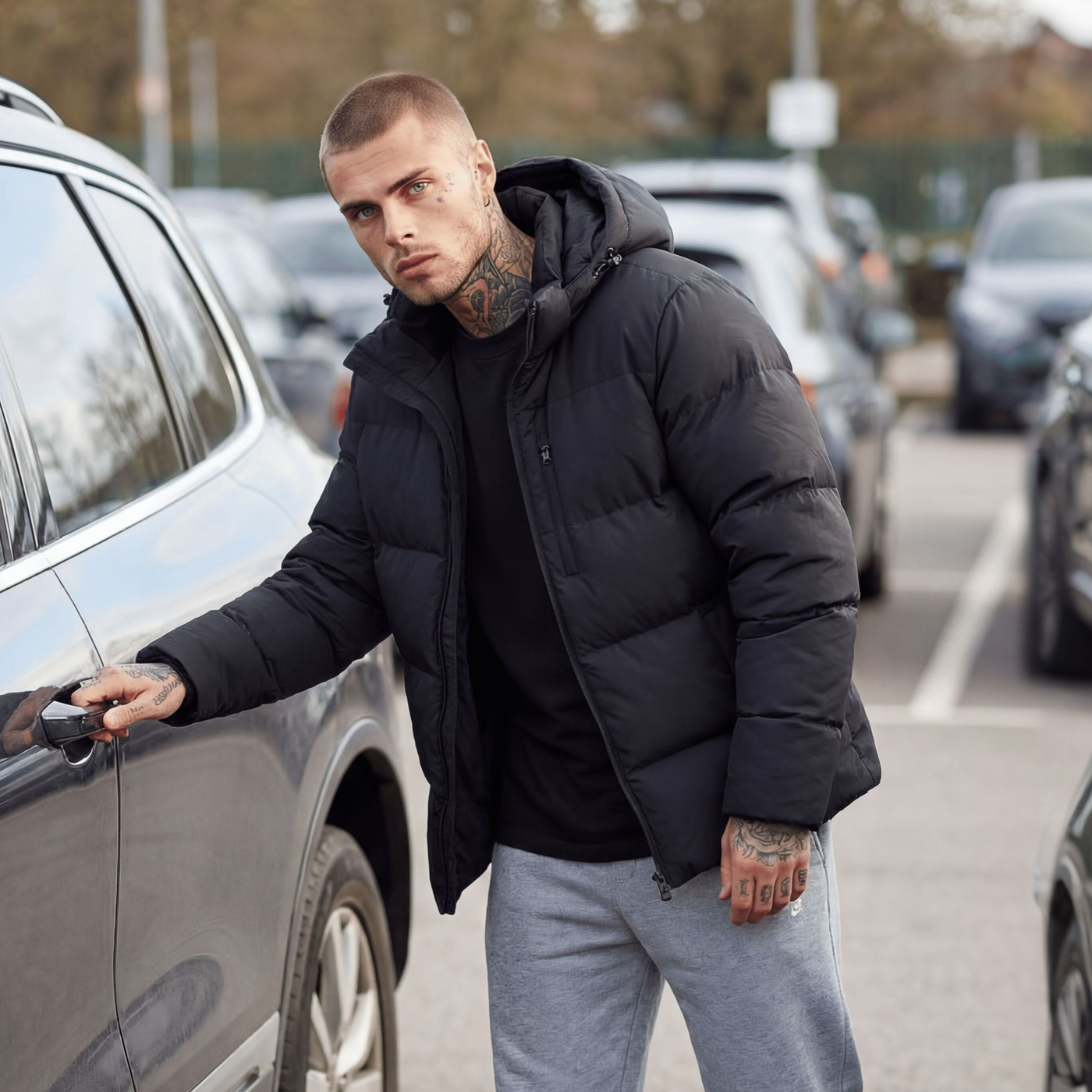 Ανδρικό Μπουφάν Puffer με Κουκούλα