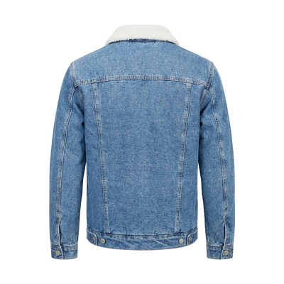 Ανδρικό Μπουφάν Jean με Επένδυση Γούνας