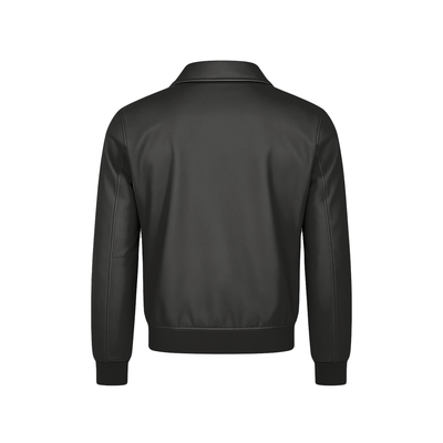 Ανδρικό Μπουφάν από Δερματίνη με Γιακά