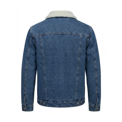 Ανδρικό Μπουφάν Jean με Επένδυση Γούνας