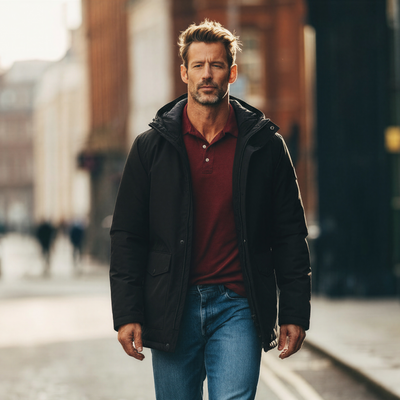 Ανδρικό Μπουφάν Αδιάβροχο με Κουκούλα