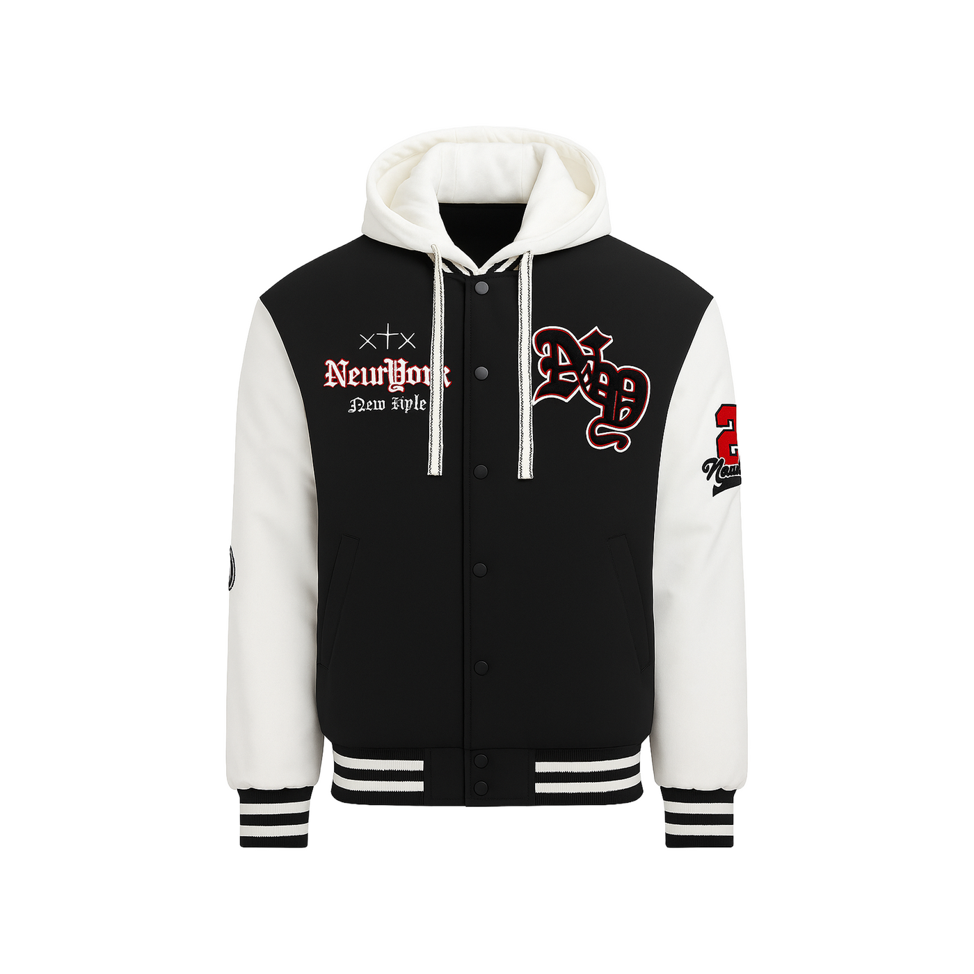 Ανδρικό Μπουφάν Κολλεγιακό με Κουκούλα