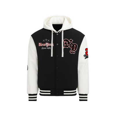 Ανδρικό Μπουφάν Κολλεγιακό με Κουκούλα