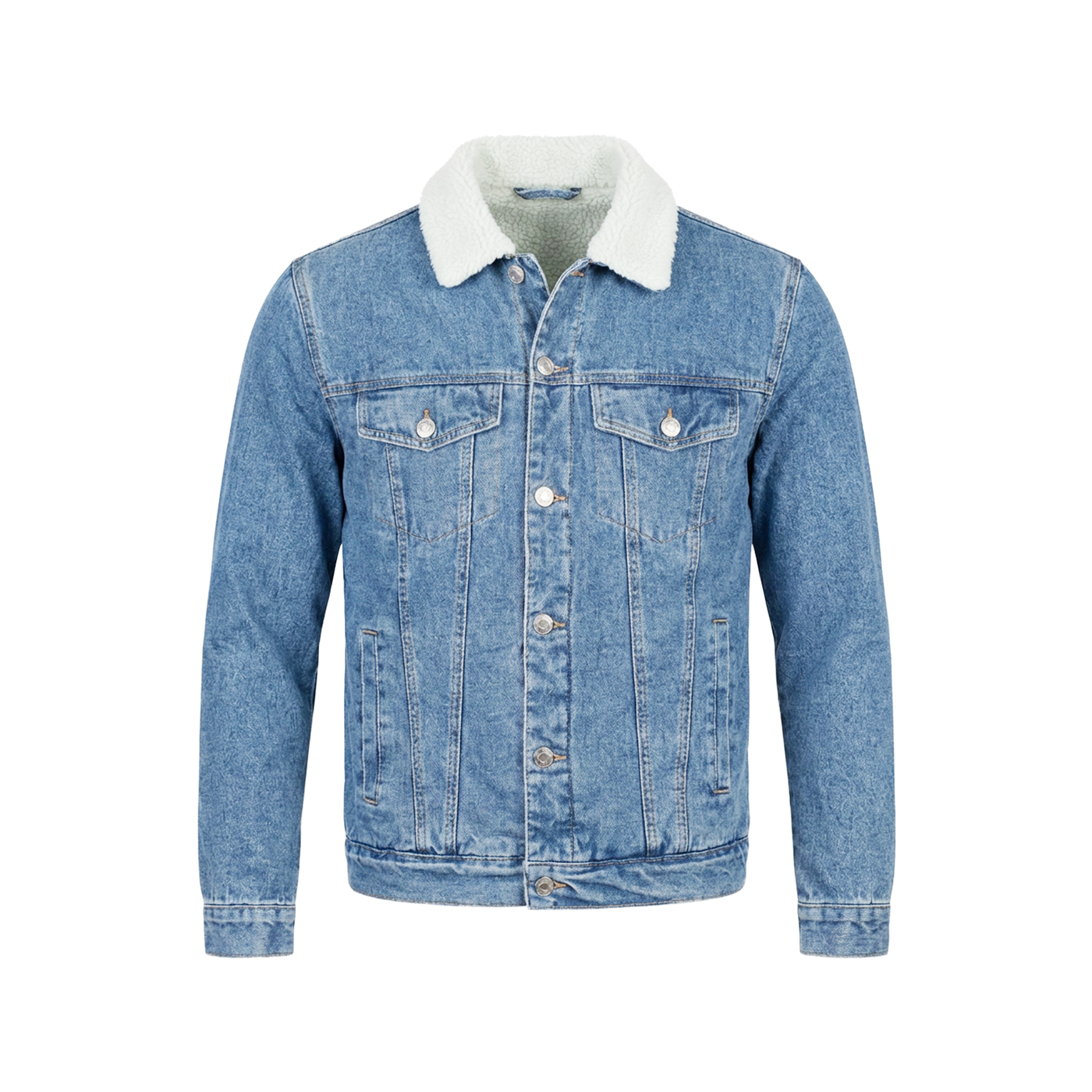 Ανδρικό Μπουφάν Jean με Επένδυση Γούνας