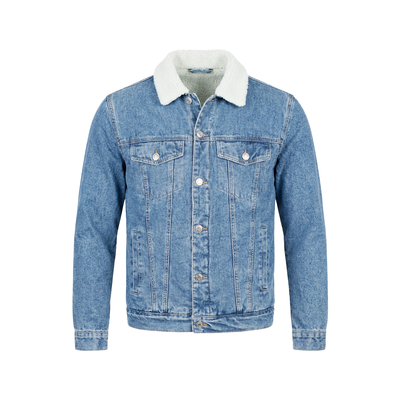 Ανδρικό Μπουφάν Jean με Επένδυση Γούνας