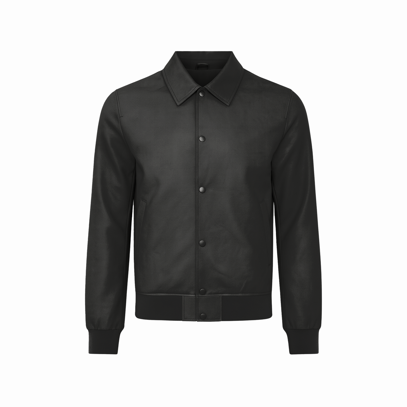 Ανδρικό Μπουφάν από Δερματίνη με Γιακά