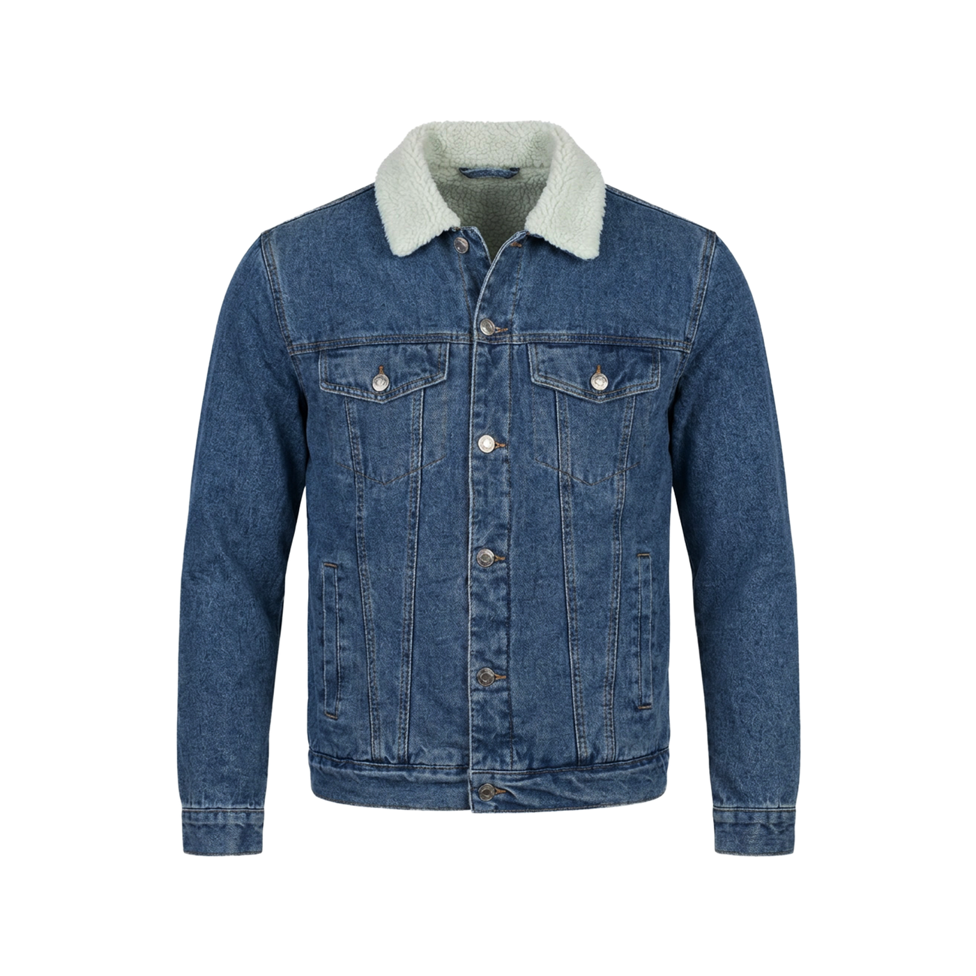 Ανδρικό Μπουφάν Jean με Επένδυση Γούνας