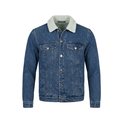Ανδρικό Μπουφάν Jean με Επένδυση Γούνας