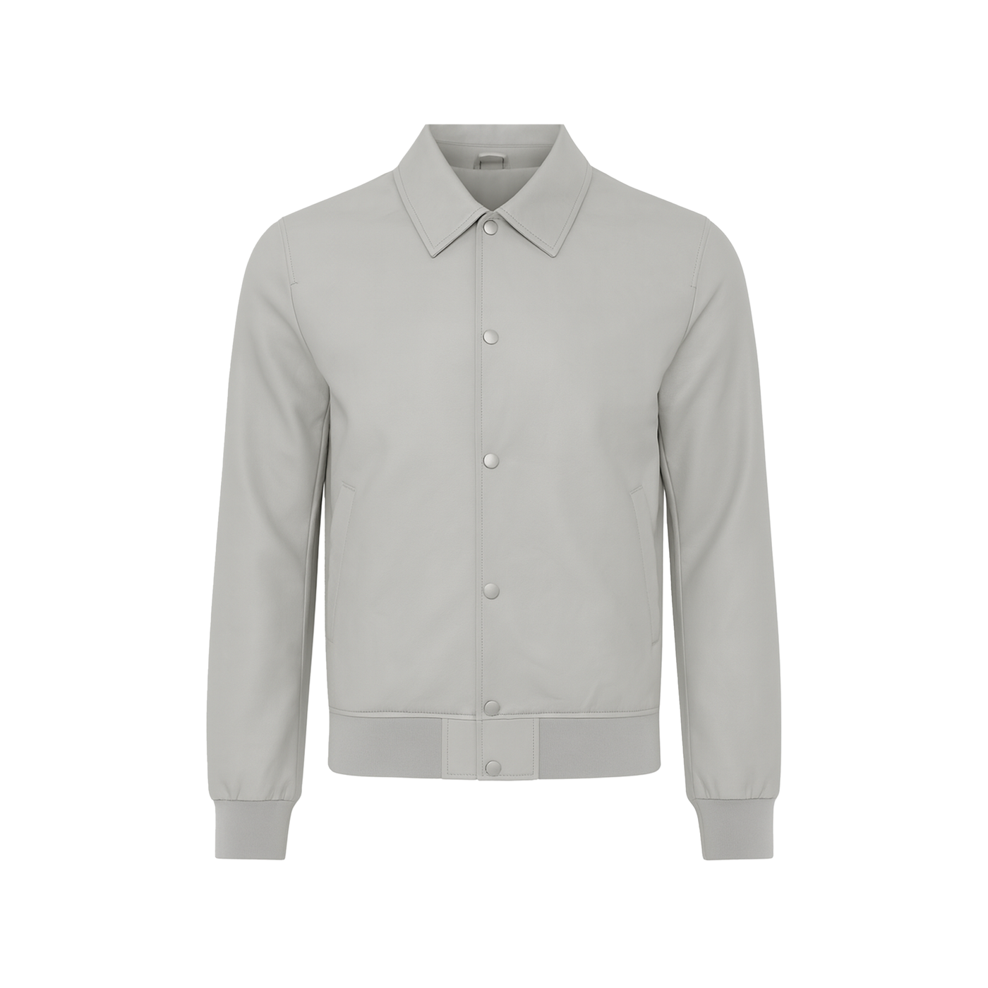 Ανδρικό Μπουφάν από Δερματίνη με Γιακά