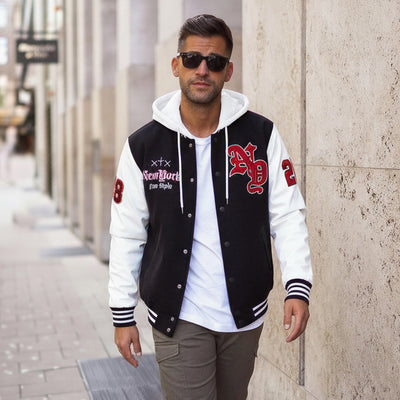 Ανδρικό Μπουφάν Κολλεγιακό με Κουκούλα